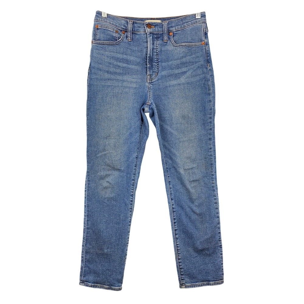 Madewell High-Rise Slim Straight Jeans Medium Wash Blue Denim Women's 27